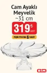 CAM AYAKLI MEYVELİK 31 CM CAM AYAKLI MEYVELİK 31 CM